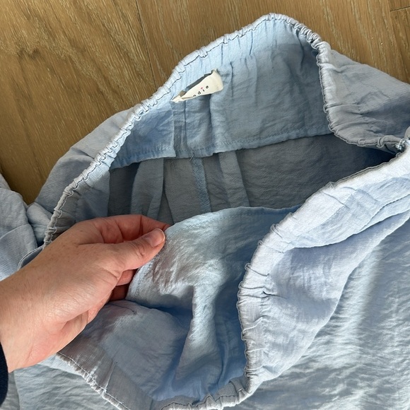 Elodie Strapless Off the Shoulder Puff Sleeve Blue Crop Shirt Blouse Cowgirl - Picture 11 of 11